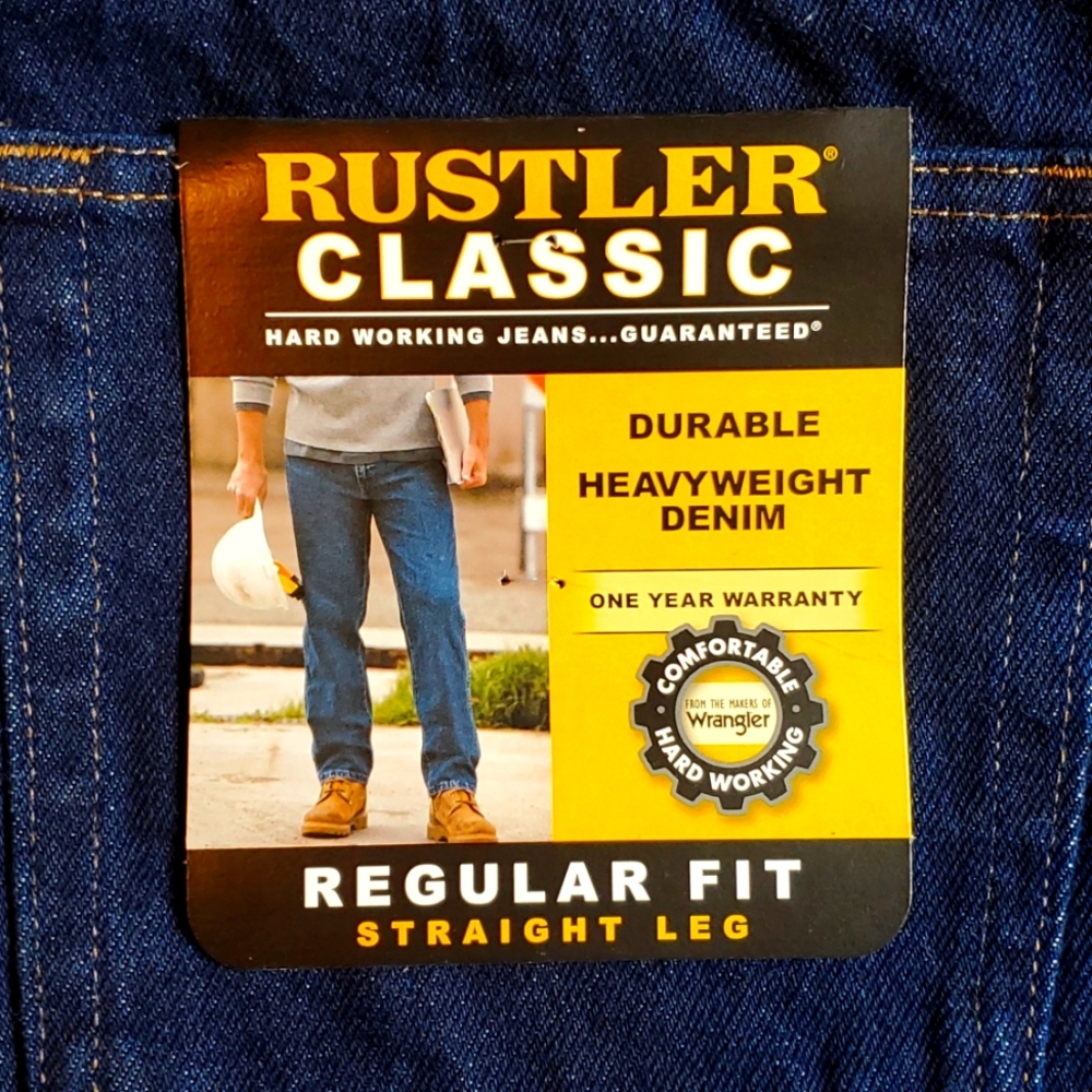 COPY - NWT Mens Rustler Classic Regular Fit Jeans 36×32